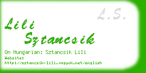 lili sztancsik business card